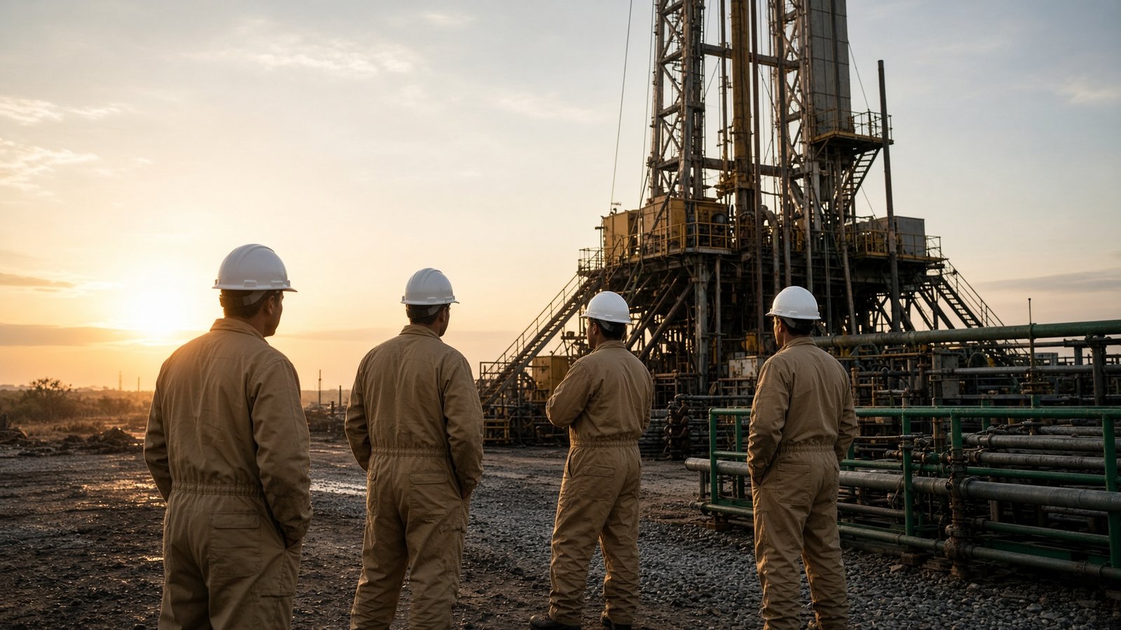 Field technicians at a land rig